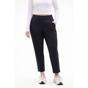 Athleta Brooklyn Ankle Pants Women 22 Black Travel Pockets Athleisure Stretch